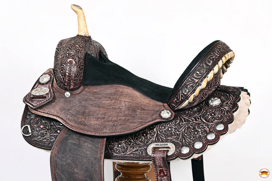 HILASON Flex Tree Western Horse Saddle American Leather Trail Barrel | for Horses
