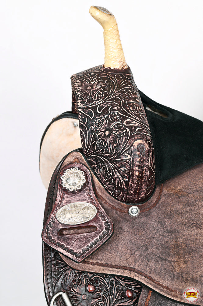 HILASON Flex Tree Western Horse Saddle American Leather Trail Barrel | for Horses