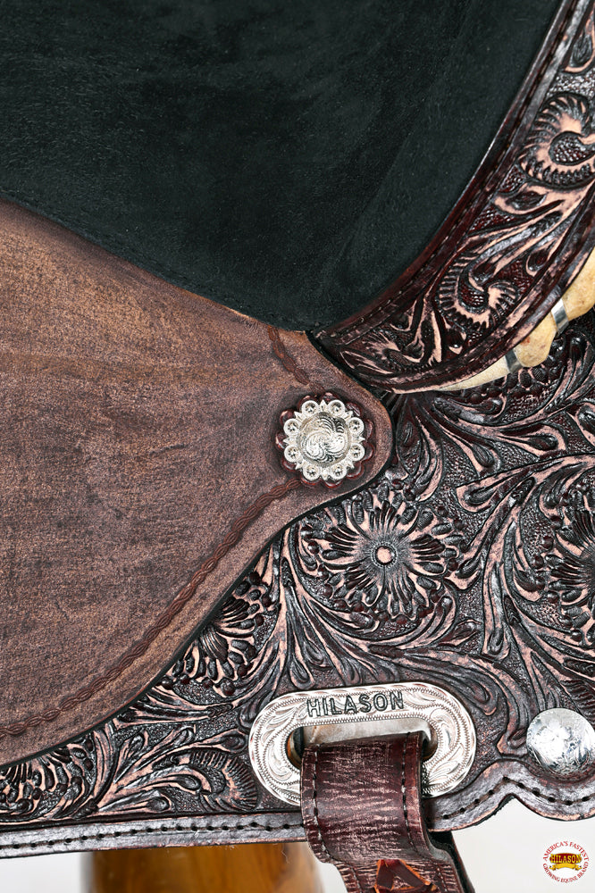 HILASON Flex Tree Western Horse Saddle American Leather Trail Barrel | for Horses