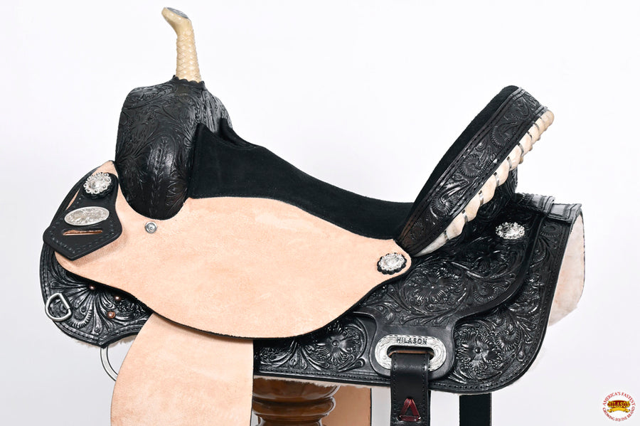 HILASON Flex Tree Western Horse Saddle American Leather Trail Barrel | for Horses