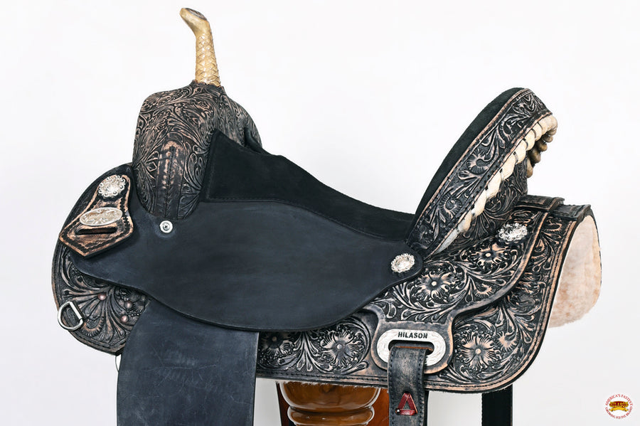 HILASON Flex Tree Western Horse Saddle American Leather Trail Barrel | for Horses