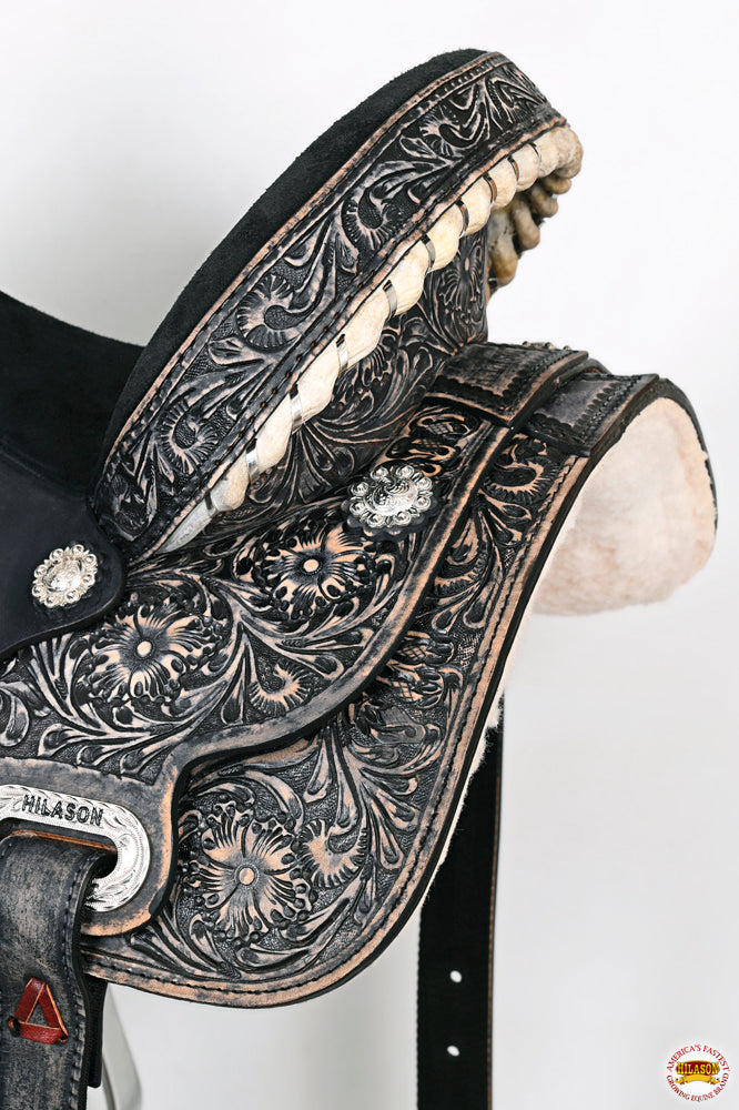 HILASON Flex Tree Western Horse Saddle American Leather Trail Barrel | for Horses