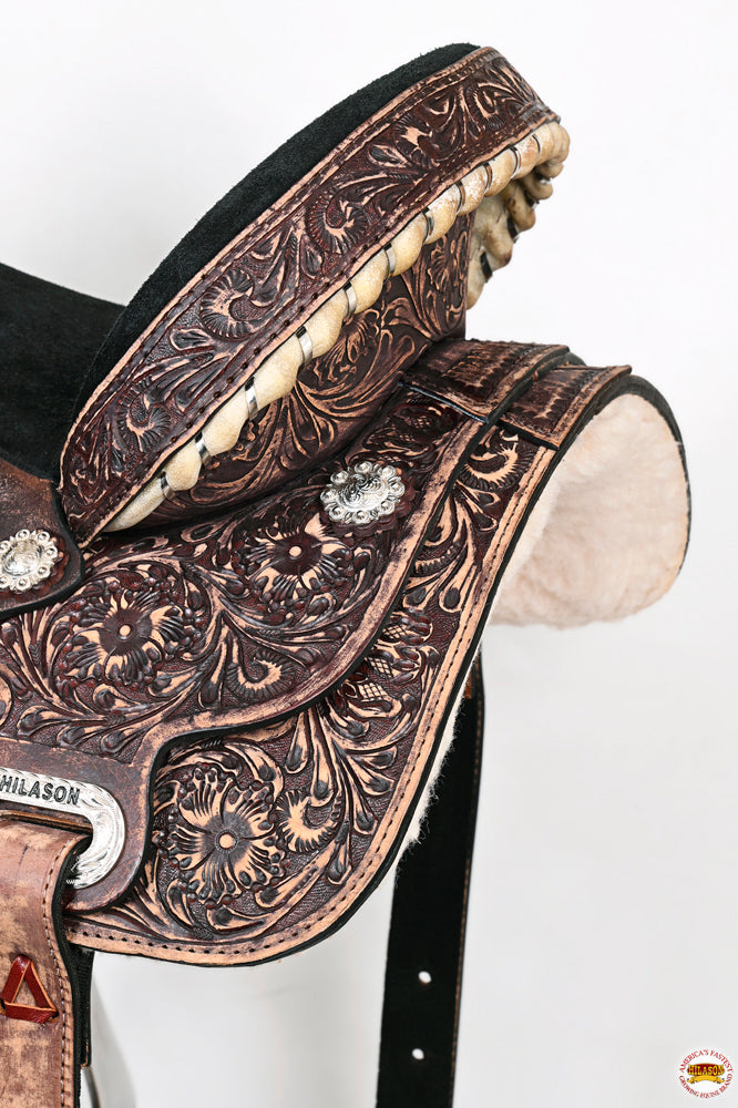 HILASON Flex Tree Western Horse Saddle American Leather Trail Barrel | for Horses