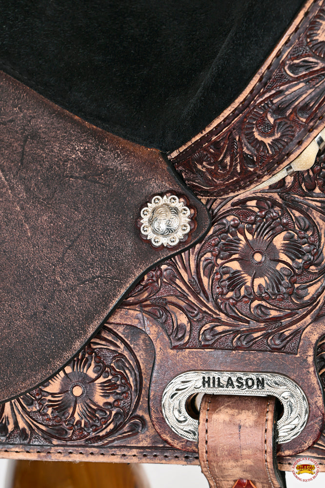 HILASON Flex Tree Western Horse Saddle American Leather Trail Barrel | for Horses