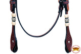 Western Headstall Horse Tack American Leather Dark Brown Rawhide Hilason