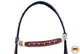 Western Headstall Horse Tack American Leather Dark Brown Rawhide Hilason