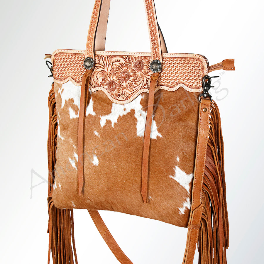 American Darling Cross Body Hand Tooled Hair on-Genuine Leather Western Women Bag Handbag Purse | Crossbody for Cute
