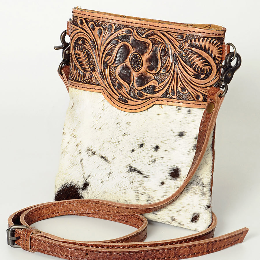 American Darling Cross Body Hand Tooled Hair On-Genuine Leather Western Women Bag Handbag Purse | Crossbody for Cute - Uhorse