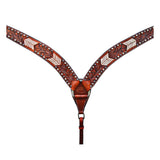 Western Horse Breast Collar American Leather Brown Hilason