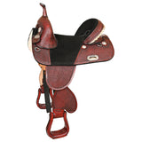 HILASON Western Horse Saddle American Leather Trail Barrel Racing | Horse Saddle | Western Saddle | Treeless Saddle | Saddle for Horses | Horse Leather Saddle