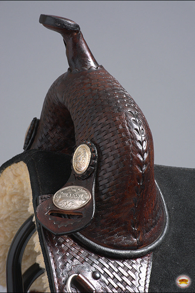 HILASON Western Horse Trail Barrel Racing American Leather Saddle | Treeless for Horses