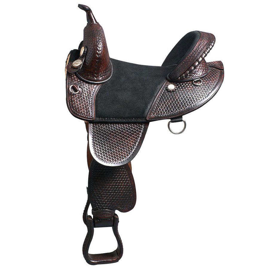 HILASON Western Horse Trail Barrel Racing American Leather Saddle | Treeless for Horses - Uhorse