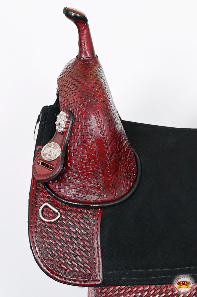 HILASON Western Horse Trail Barrel Racing American Leather Saddle | Treeless for Horses