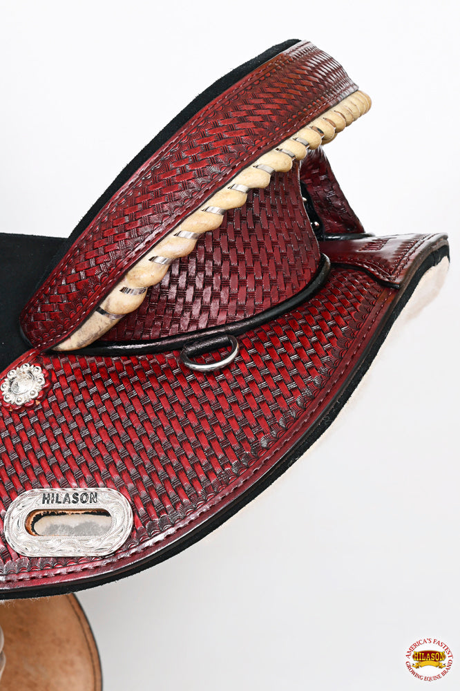 HILASON Western Horse Trail Barrel Racing American Leather Saddle | Treeless for Horses