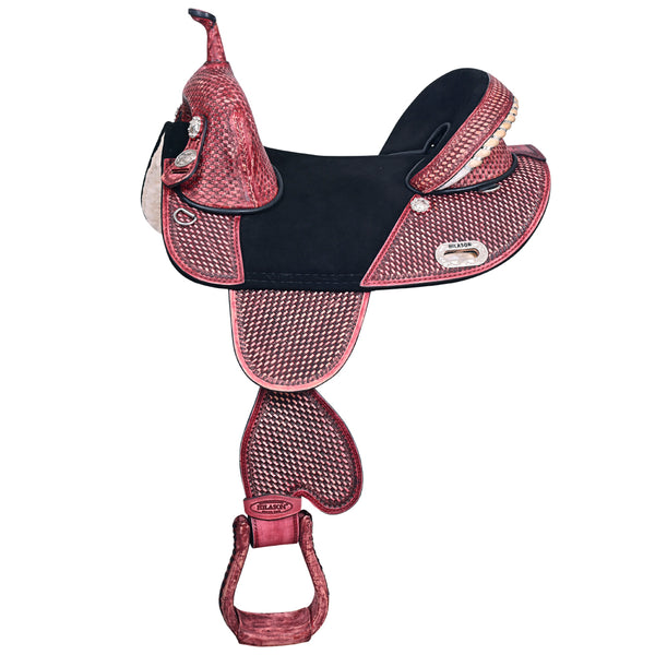 Hilason Western Horse Trail Barrel Racing American Leather Saddle - Uhorse