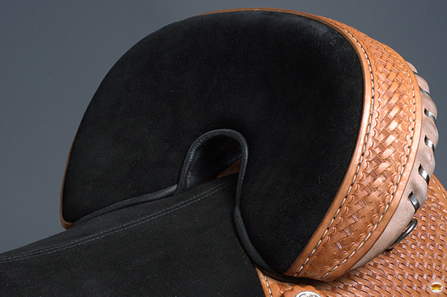 HILASON Western Horse Trail Barrel Racing American Leather Saddle | Treeless for Horses