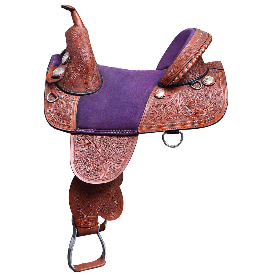 HILASON Western American Leather Trail Barrel Racing Horse Saddle | Treeless for Horses - Uhorse