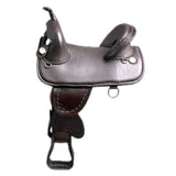 HILASON Western Horse Saddle Treeless Trail Barrel Leather | Horse Saddle | Western Saddle | Treeless Saddle | Saddle for Horses | Horse Leather Saddle