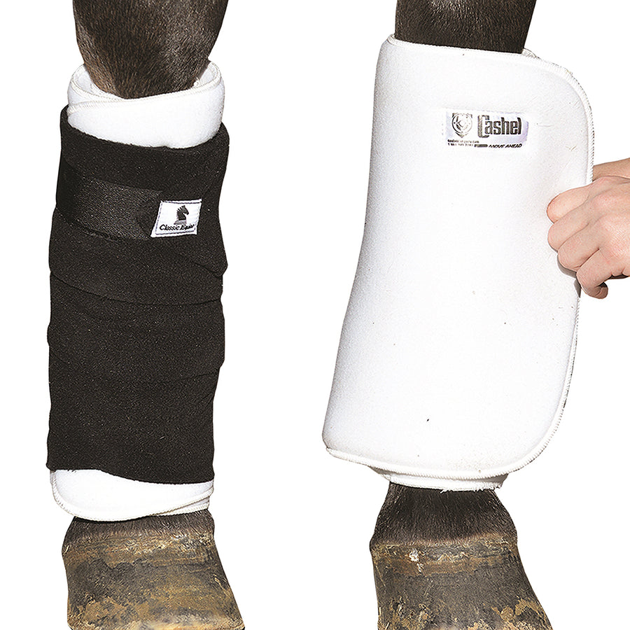 Horse leg wraps with fleece lining, black and white - Uhorse