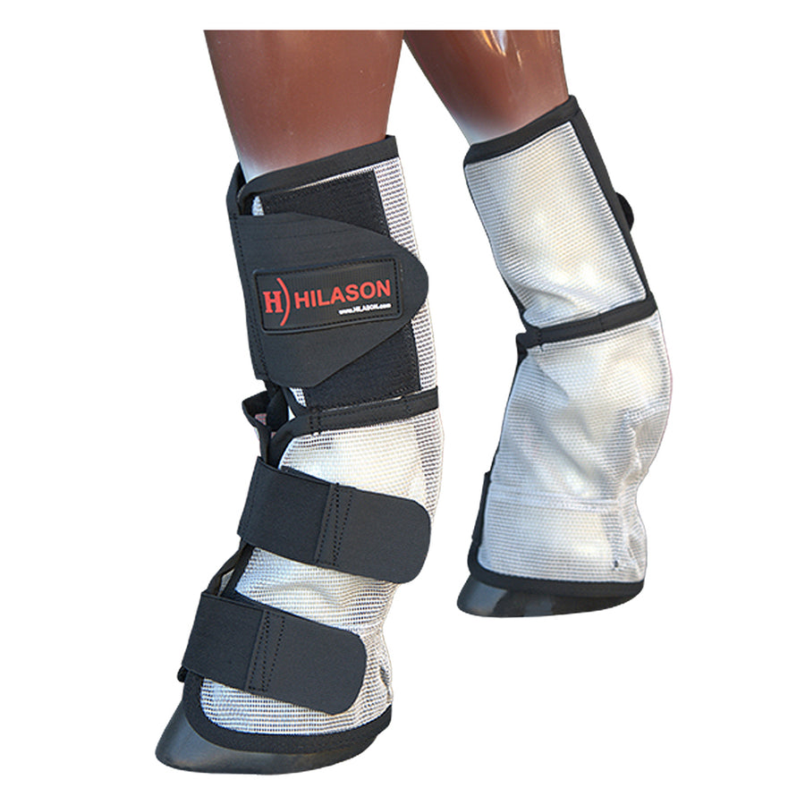 Hilason W. Uv Protection H. Size Insects Fly Boots Grey Black – by Hilason – Cowboy and equestrian accessories