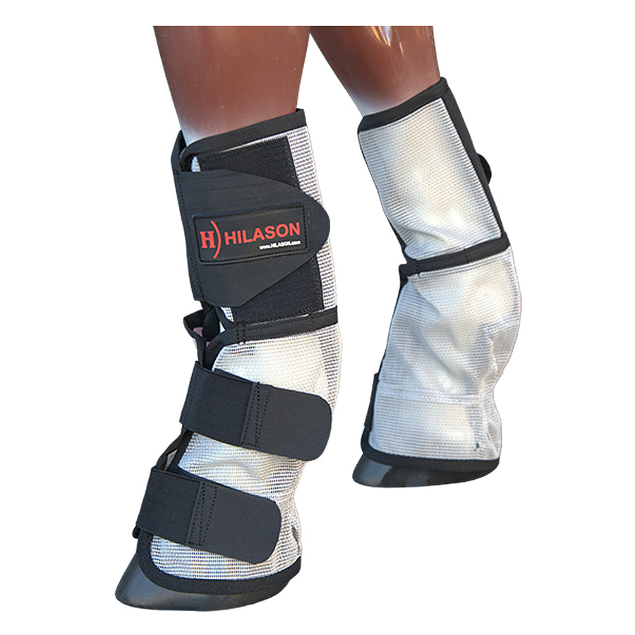 Hilason Uv Protection Arab Horse Size Insects Fly Boots Grey Black - Uhorse