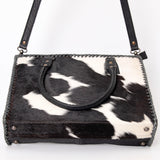 American Darling ADBGS118BKW Briefcase Hair On Genuine Leather Women Bag Western Handbag Purse