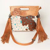 American Darling Clutch Hand Tooled Hair On Genuine Leather Women Bag Western Handbag Purse