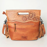 American Darling Clutch Hand Tooled Hair On Genuine Leather Women Bag Western Handbag Purse