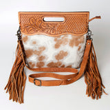 American Darling Clutch Hand Tooled Hair On Genuine Leather Women Bag Western Handbag Purse