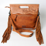 American Darling Clutch Hand Tooled Hair On Genuine Leather Women Bag Western Handbag Purse