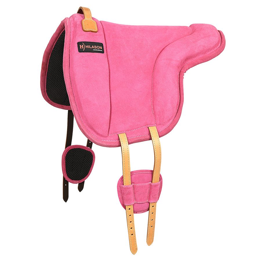 Hilason H. Bareback Saddle Pad Anti Slip Base Suede Leather Pink – by Hilason – Cowboy and equestrian accessories