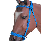 Hilason Flat Braided Paracord Horse Headstall Bridle Black W/ Crystals