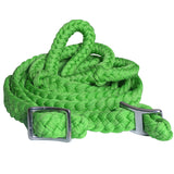 1" X 8Ft Hilason Braided Poly Barrel H. Racing Flat Reins Green – by Hilason – Cowboy and equestrian accessories
