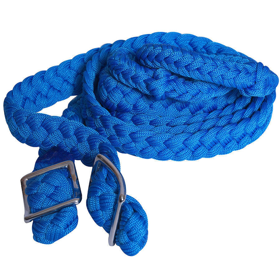 Blue nylon western belt with square metal buckle - Uhorse