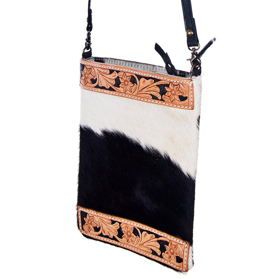 American Darling Cross Body Hand Tooled Hair on Genuine Leather Western Women Bag | Handbag Purse Crossbody for Cute