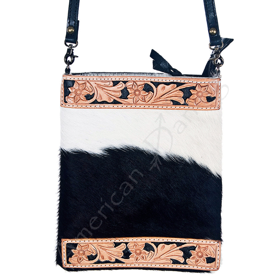ADBGS200BKW American Darling Hand Tooled Hair On Genuine Leather Women by Hilason – Cowboy and equestrian accessories