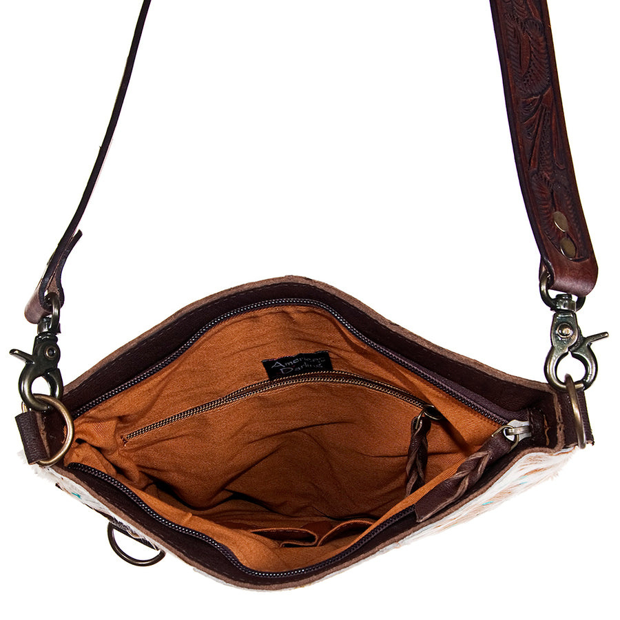 American Darling Hair-on Cowhide Leather Crossbody Bag – Large Western Style Purse