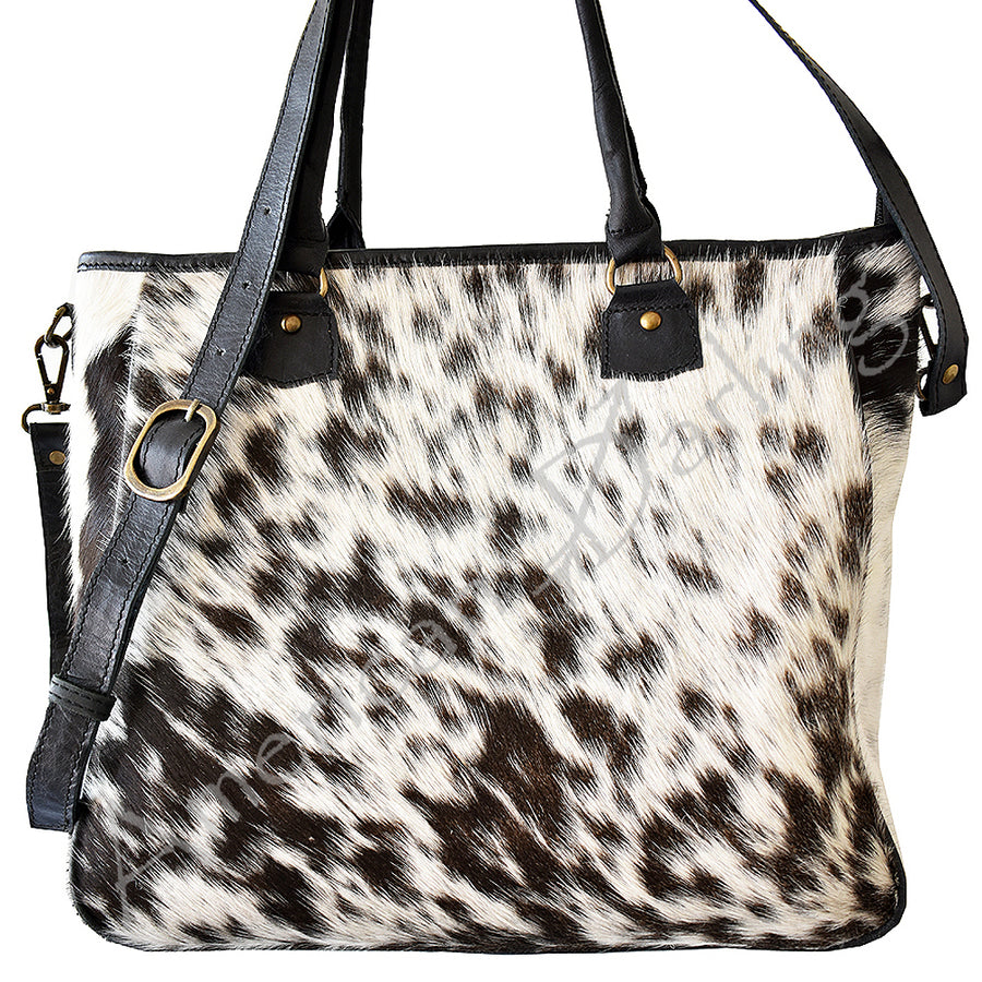 American Darling ADBG201BKW Tote Hair On Genuine Leather Women Bag Western Handbag Purse - Uhorse