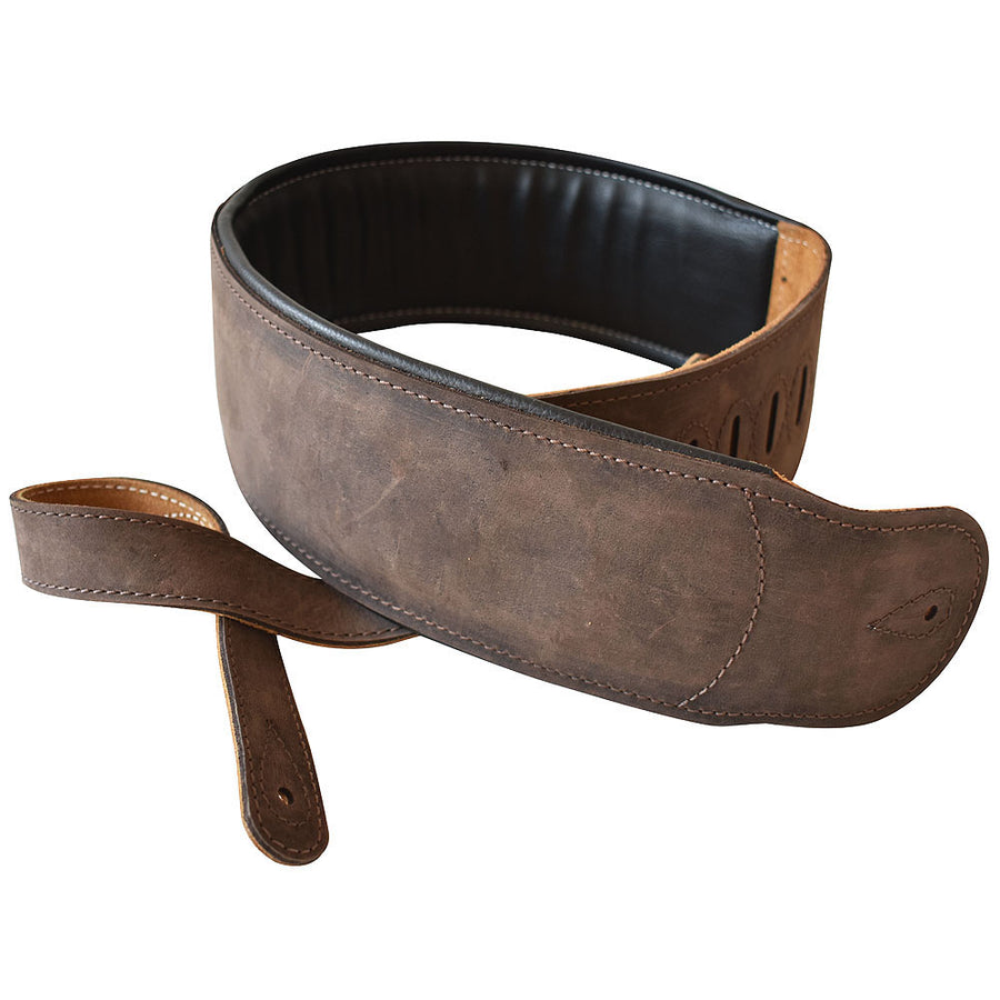 Leather Guitar Bass Strap 3.25 In Padded By Great American - Uhorse