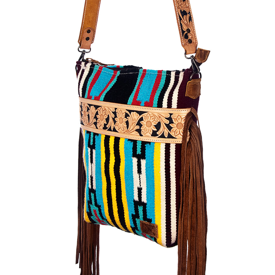 American Darling Large Crossbody Saddle Blanket Genuine Leather Western Women Bag Handbag Purse | Travel Bags College Casual