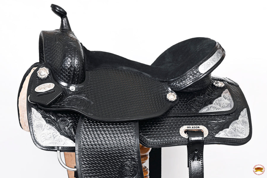 HILASON Western Horse Saddle American Leather Treeless Trail Barrel | for Horses