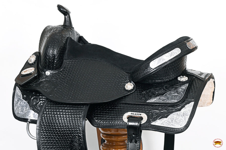 HILASON Western Horse Saddle American Leather Treeless Trail Barrel | for Horses