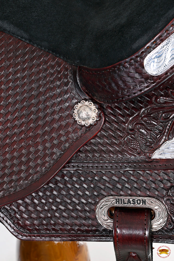 HILASON Western Horse Treeless Saddle American Leather Trail Barrel Tack | for Horses