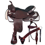 16 In Hilason Western Horse Treeless Trail Barrel American Leather Saddle Tack - Uhorse