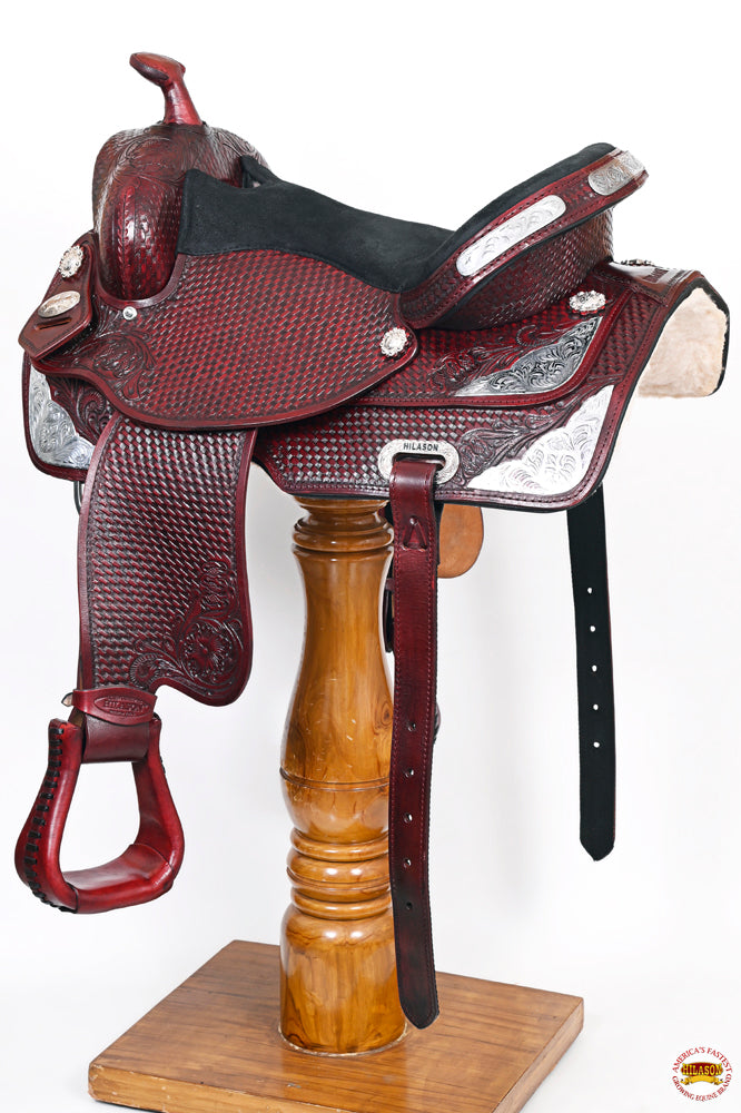 HILASON Western Horse Treeless Saddle American Leather Trail Barrel Tack | for Horses