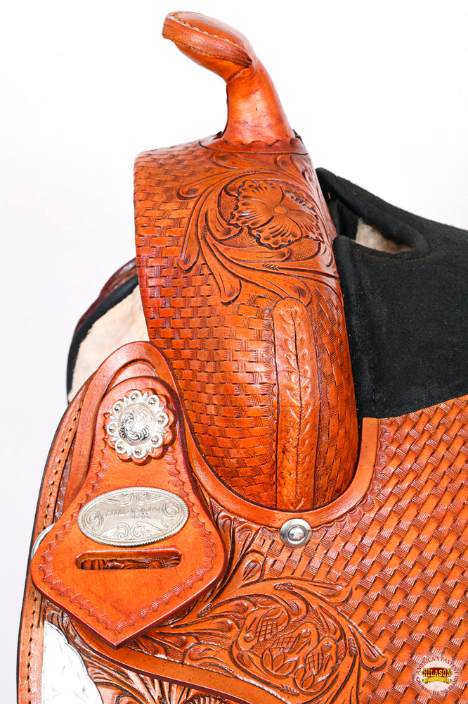 HILASON Western Horse Treeless Saddle American Leather Trail Barrel Tack | for Horses