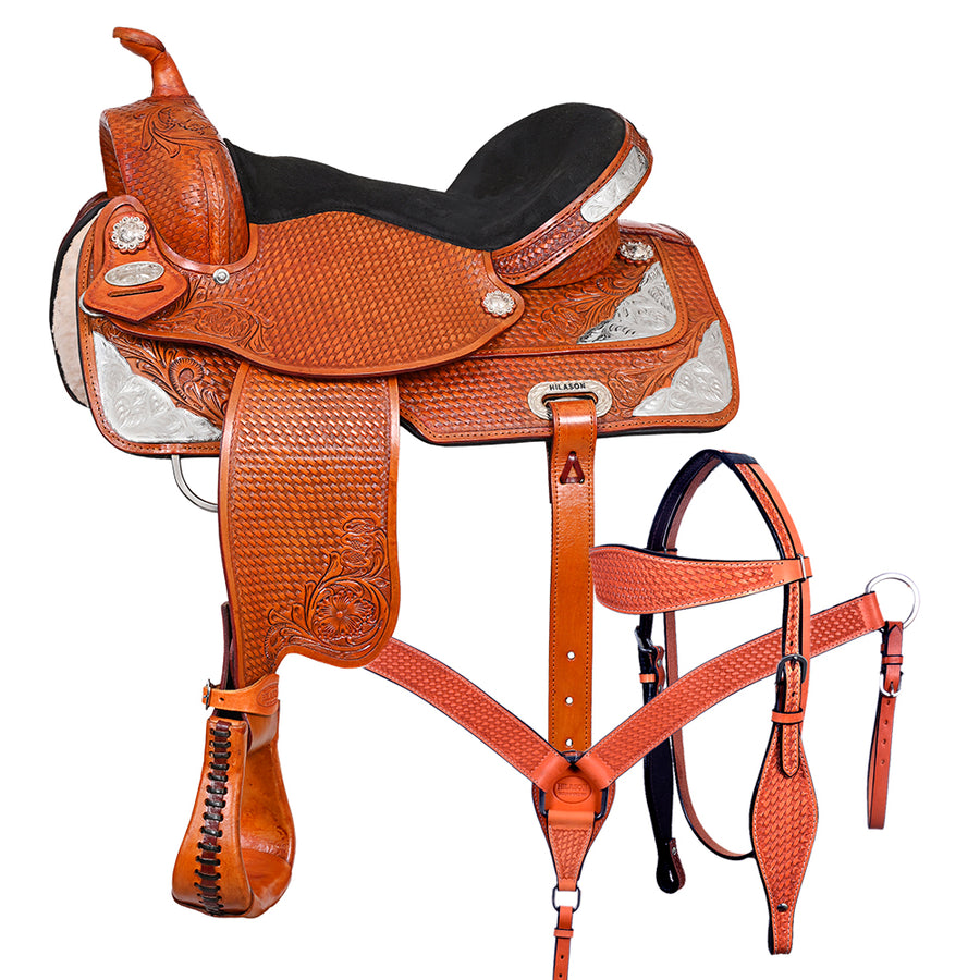17 In Western Horse Treeless Saddle American Leather Trail Barrel Tack - Uhorse