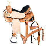 Hilason Western Horse Treeless Trail Barrel American Leather Saddle Tack