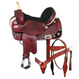 15 In Western Horse Treeless Saddle American Leather Trail Barrel Tack - Uhorse