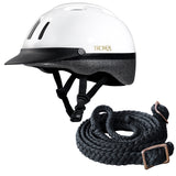X Sml White Troxel Sport  Original Schooling Horse Riding Helmet W/ Reins